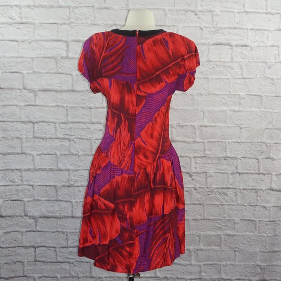 Vintage 80s Palm Leaf Dress - Picture 2 of 7